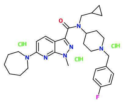 (image for) MC085538 6-Azepan-1-yl-1-methyl-1H-pyrazolo[3,4-b]pyridine-3-carboxylic acid cyclopropylmethyl-[1-(4-fluoro-benzyl)-piperidin-4-yl]-amide trihydrochloride